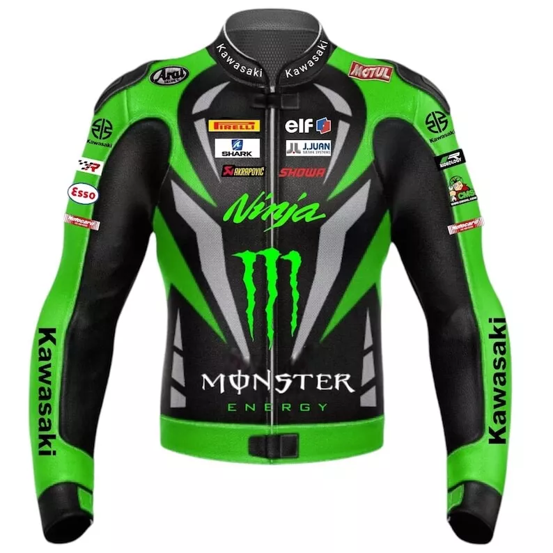 kawasaki monster energy leather jacket​