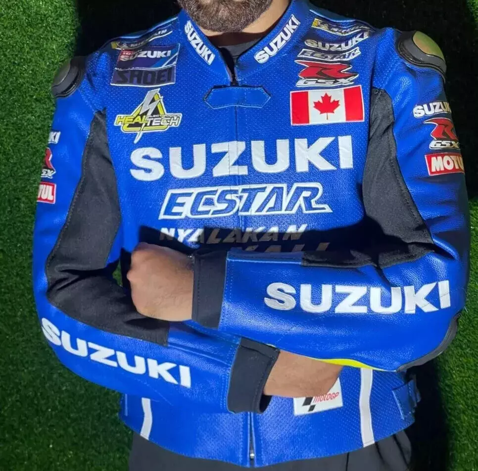 blue motorcycle jacket