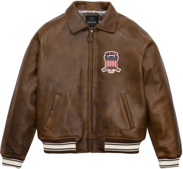avirex brown leather jacket​