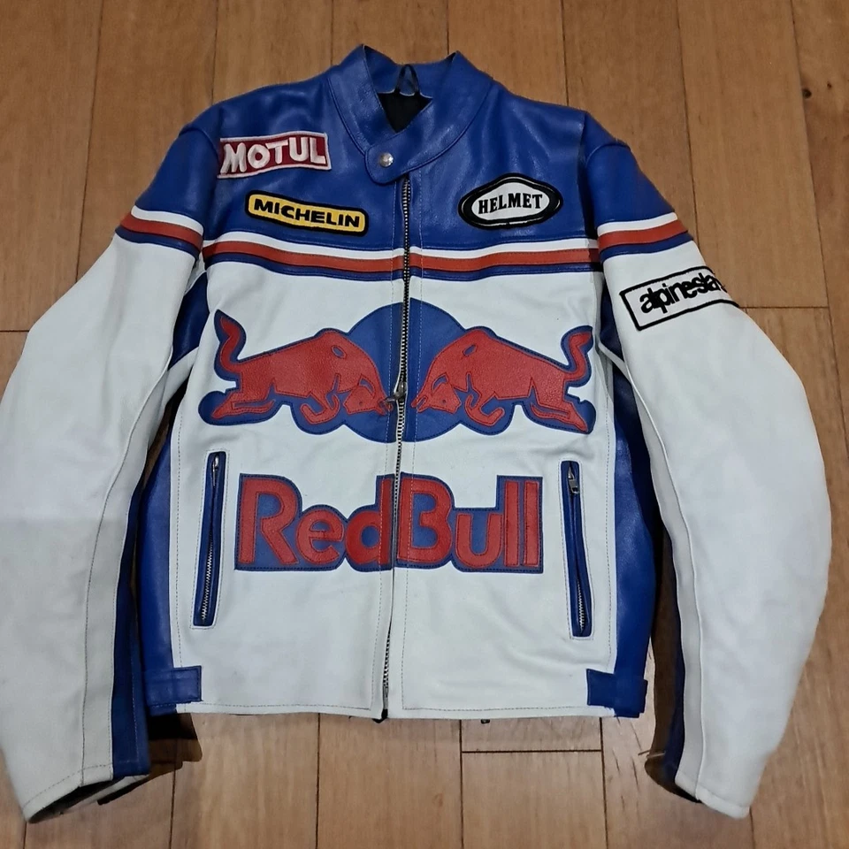 leather red bull jacket
